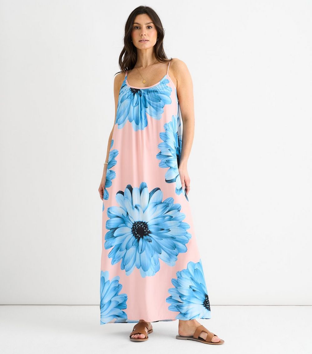 Gini London Pink Floral Print Maxi Dress