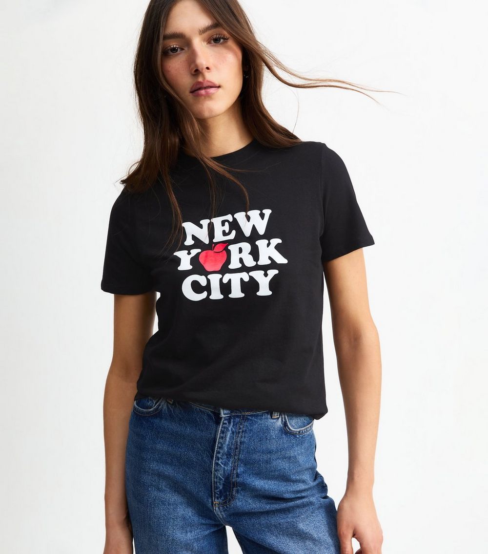 Black New York City Print T