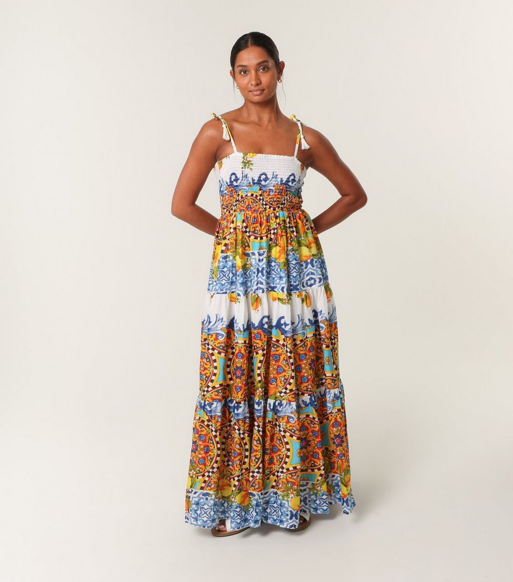 Blue Vanilla Multicoloured Printed Maxi Dress