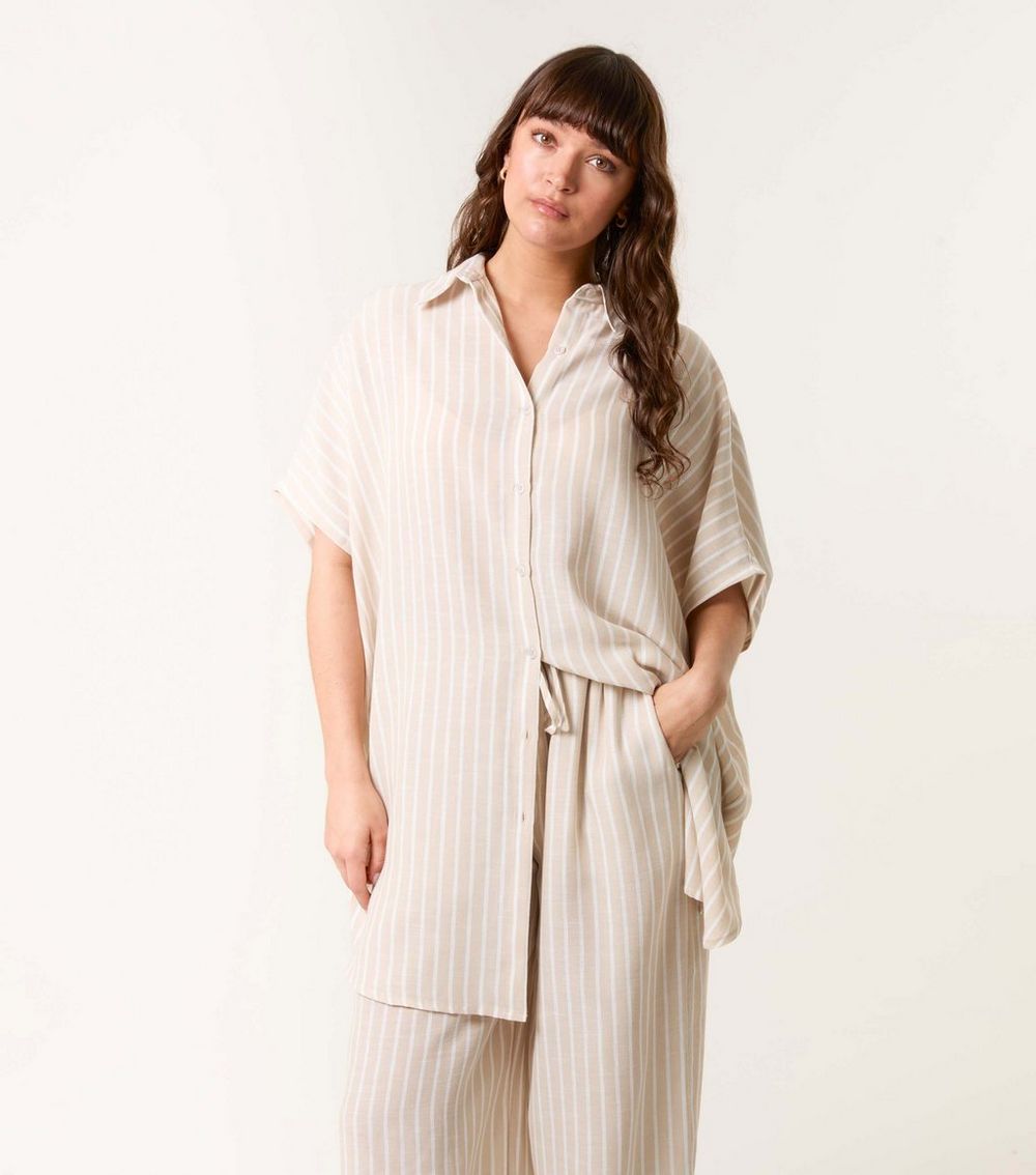 Blue Vanilla Stone Striped Oversized Shirt