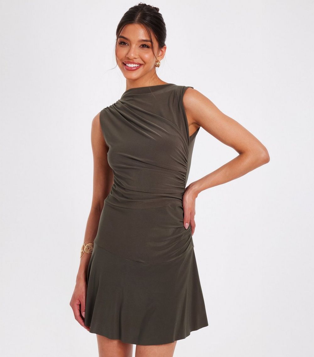 QUIZ Khaki Draped Skort Playsuit