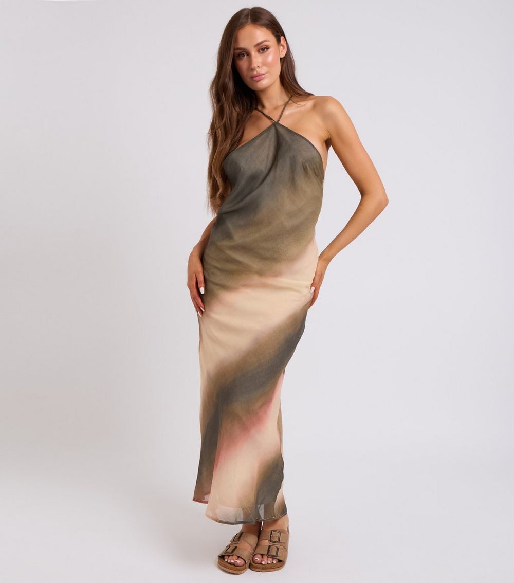 Urban Bliss Green Ombre Bead Detail Maxi Dress