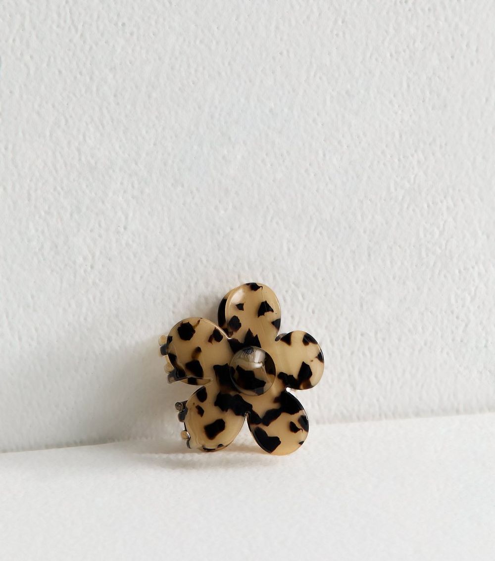 Brown Tortoiseshell Flower Hair Clip