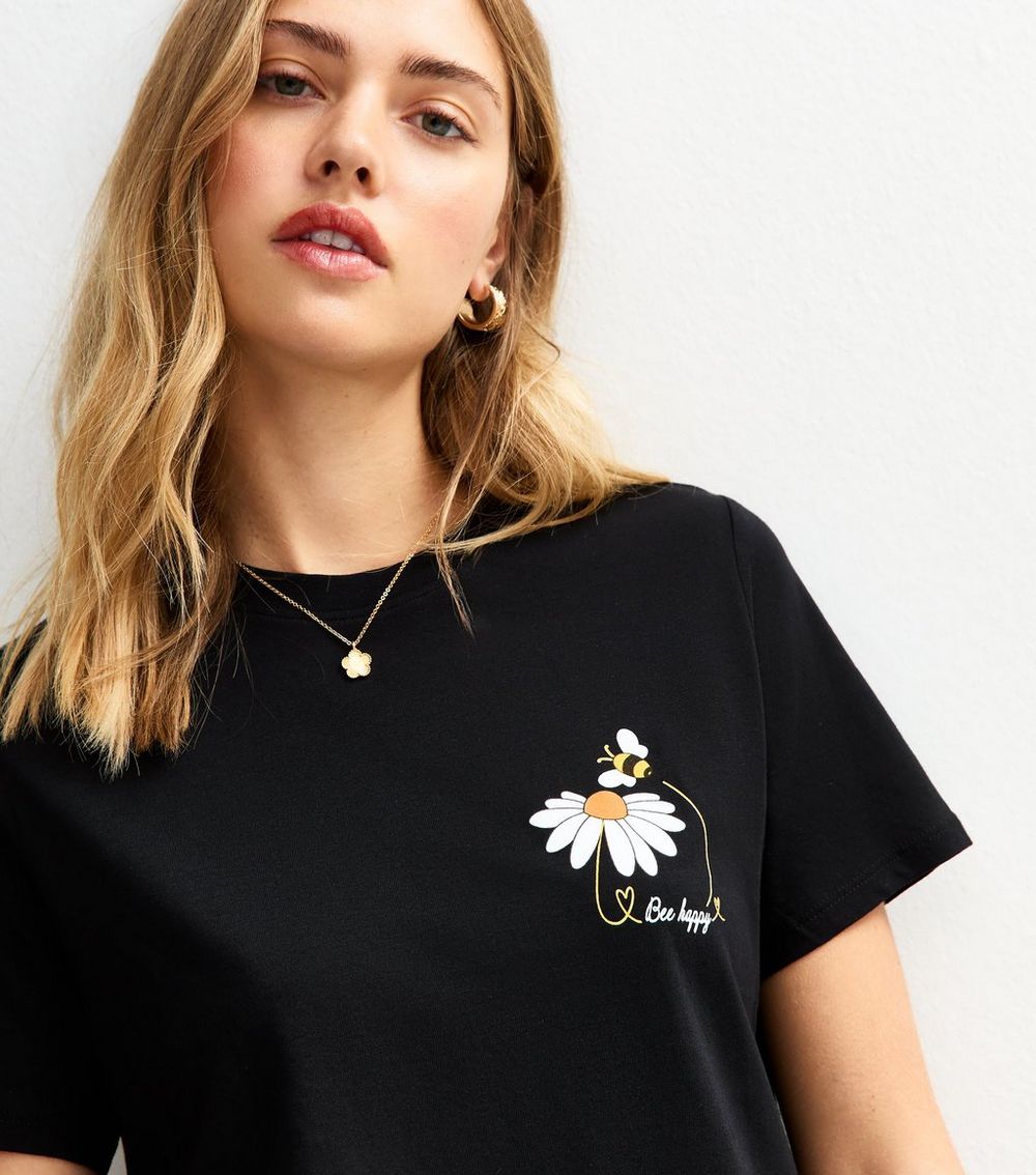 Black Bee Happy Relaxed T