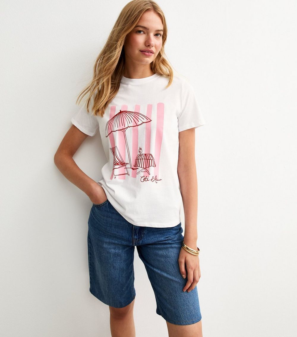 White Deck Chair Print T