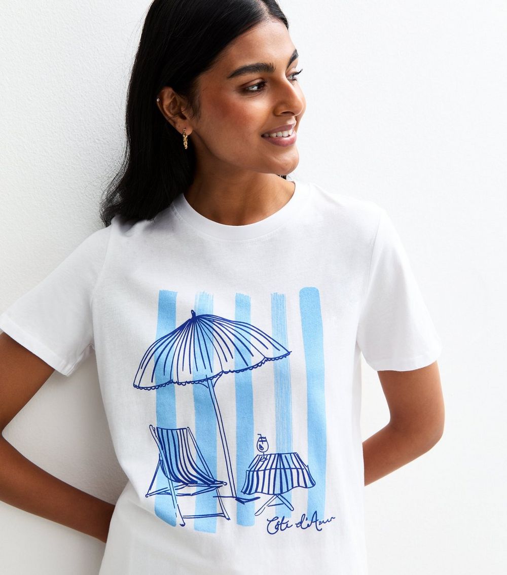 White Deck Chair Print T