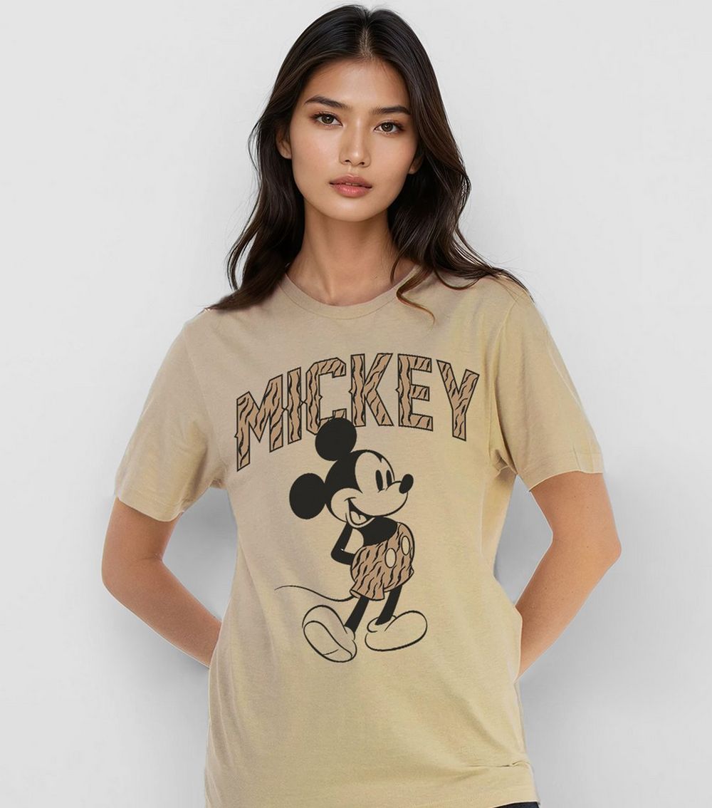 Brands In Brown Mickey Mouse Print T