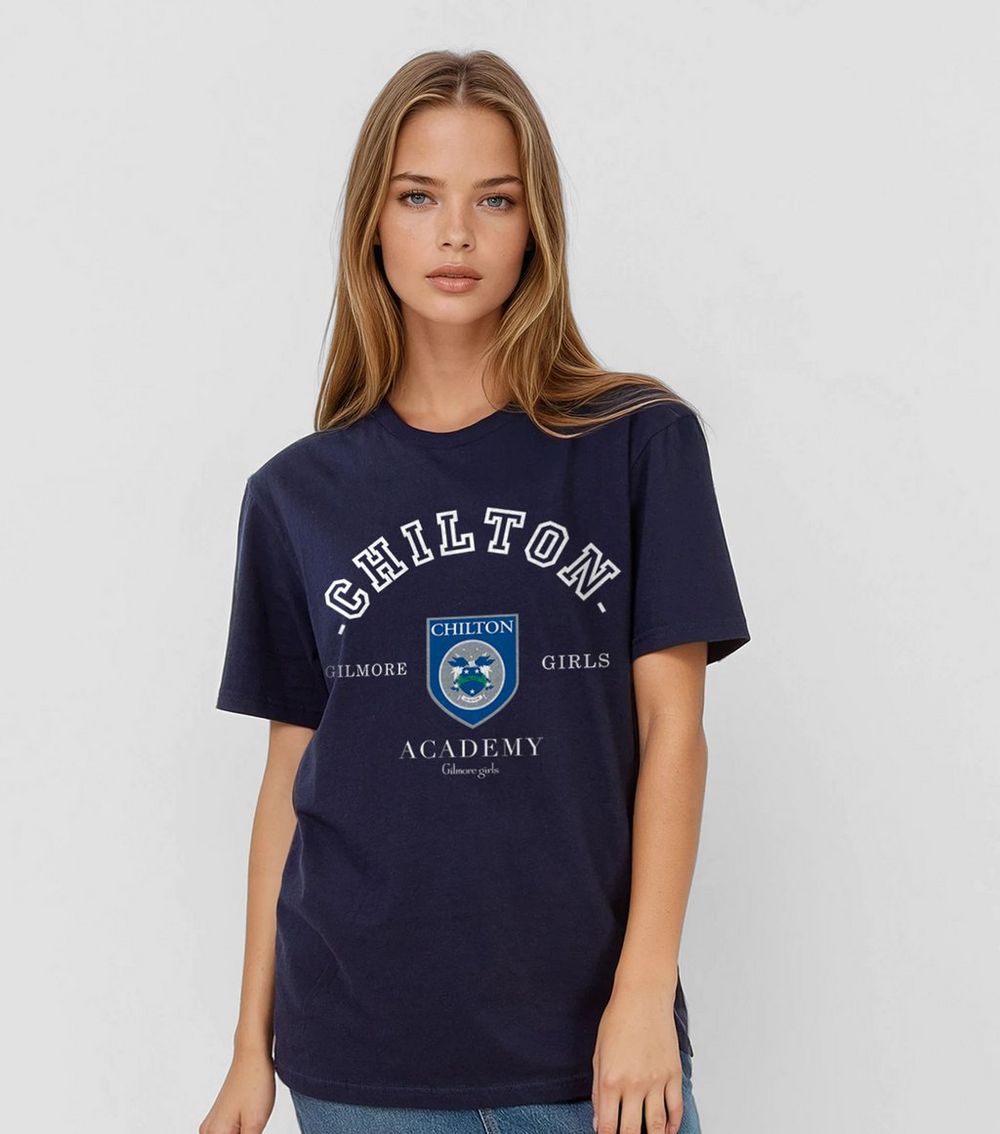 Brands In Navy Gilmore Girls Print T
