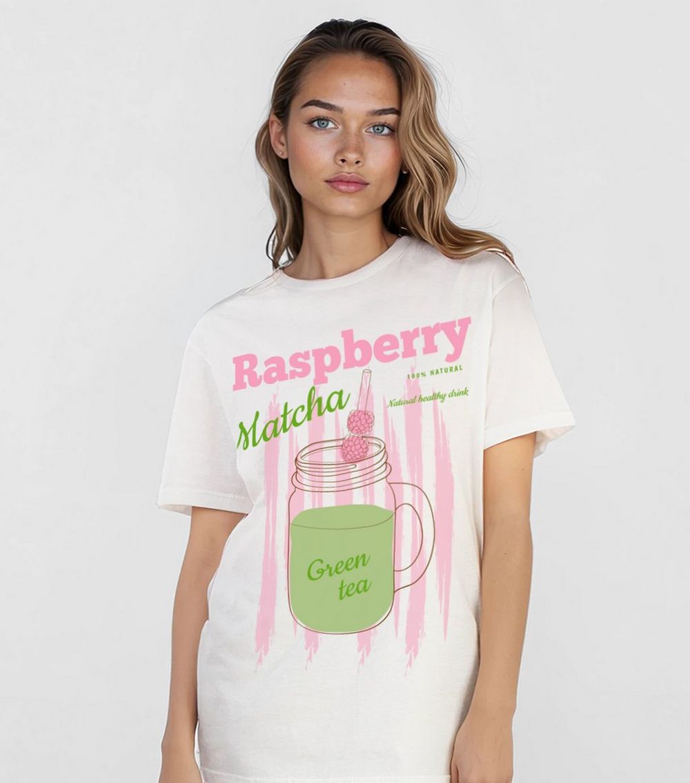 Brands In White Raspberry Matcha Print T