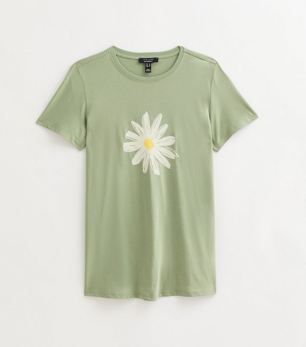 Maternity Green Daisy Print T