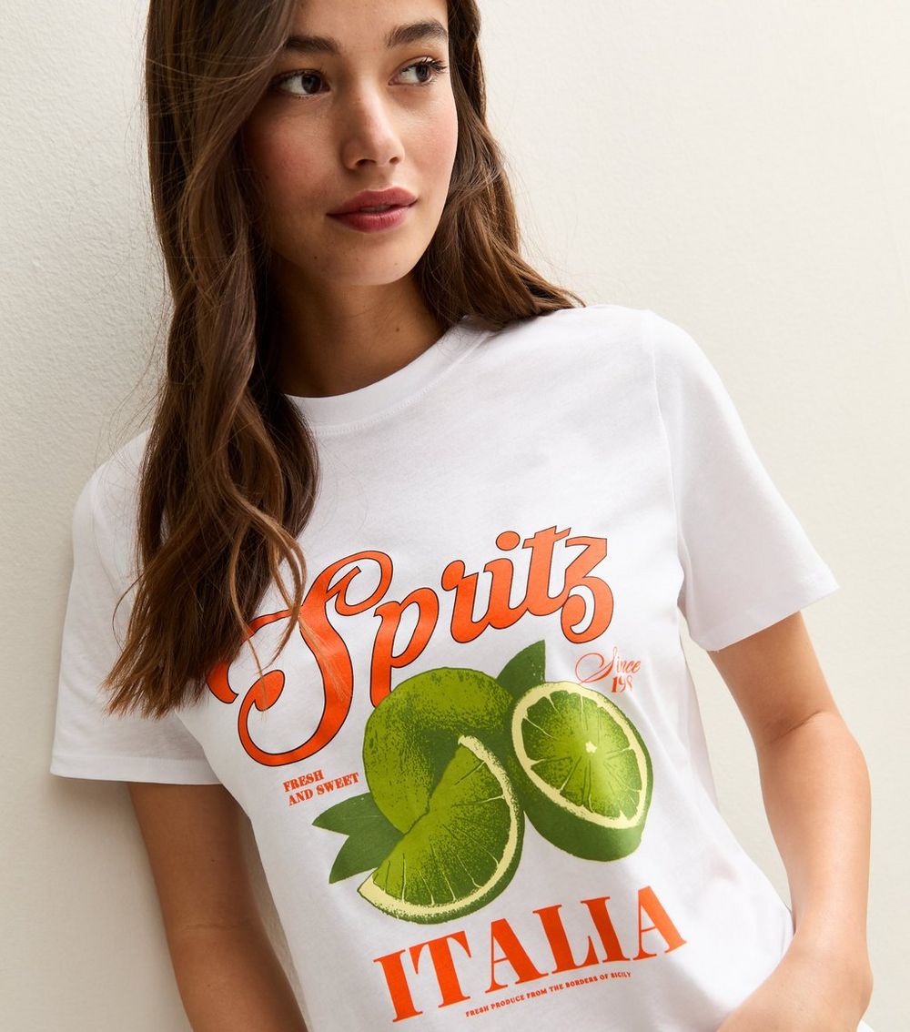 White Spritz Lime Print T