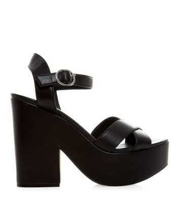 new look black chunky sandals