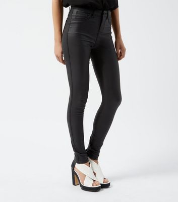 super skinny leather look jeans