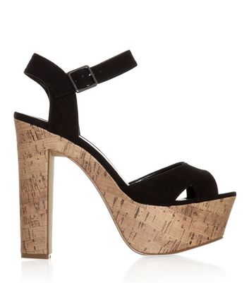 cork heel platform sandals