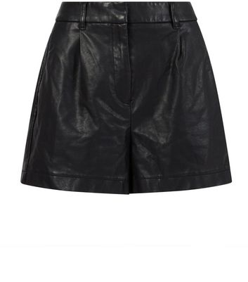 new look leather shorts