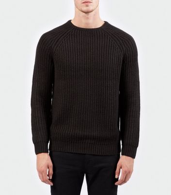 mens black ribbed jumper