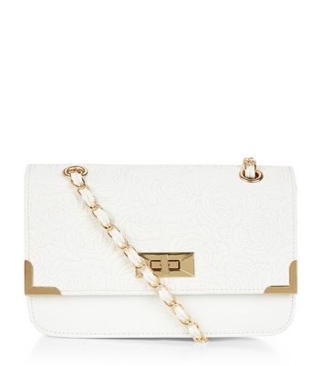 white quilted purse
