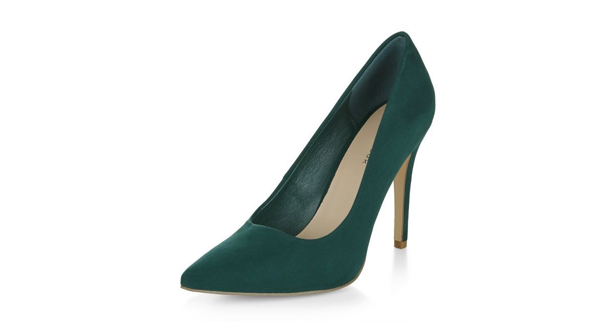 Jade Green Pointed Court Shoes | New Look