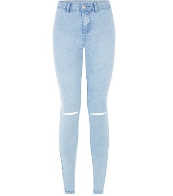 light blue knee ripped jeans