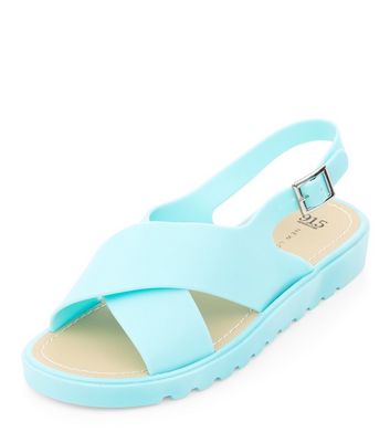 cross strap jelly sandals