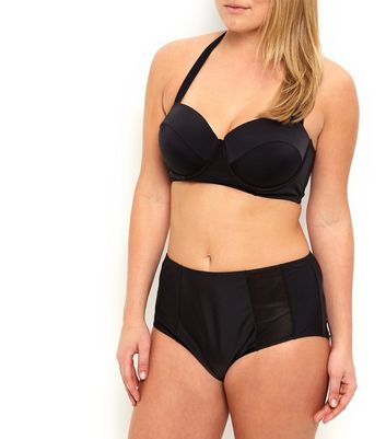 black high waisted bikini bottoms plus size