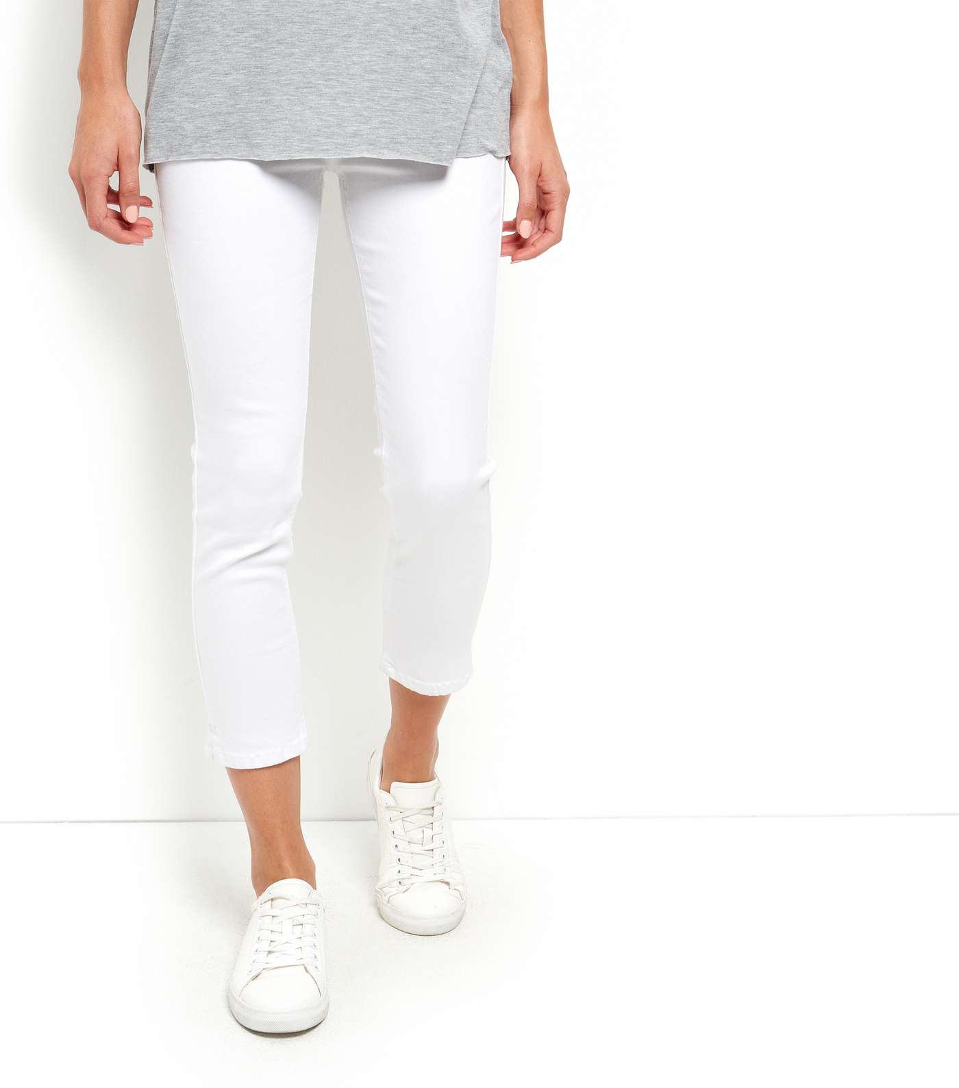White Skinny Cropped Jeans  Image 2