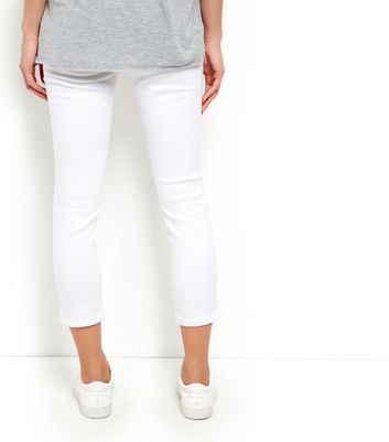 Ladies white ankle grazer clearance jeans