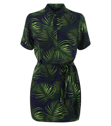 palm tree shirt dress