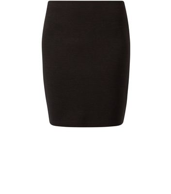 black ribbed mini skirt uk