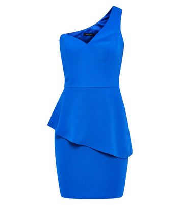 one shoulder peplum dress