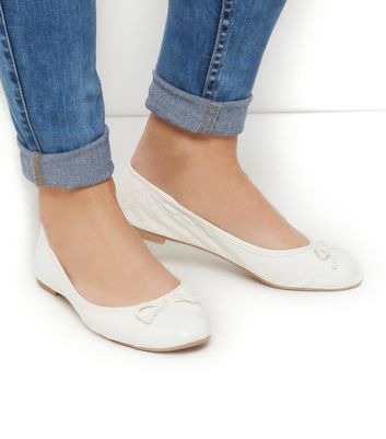 new look white ballet pumps