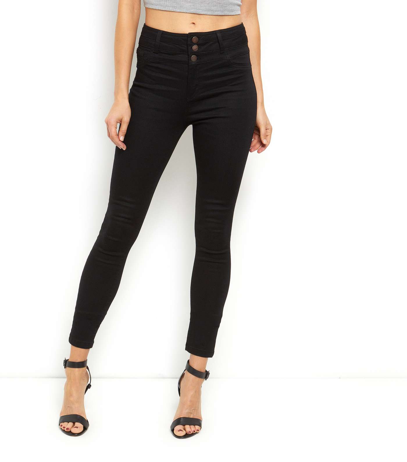Black High Waisted Super Skinny Jeans  Image 2