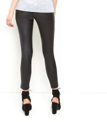 tall black coated jeans