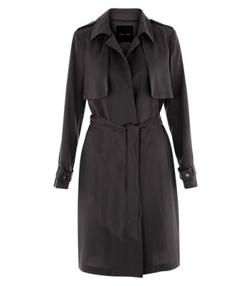 new look black trench coat