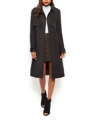 new look black trench coat