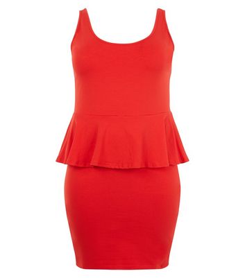 red peplum dress plus size