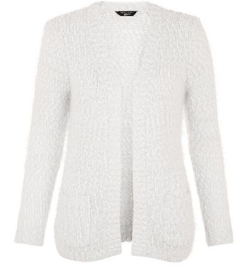 white fluffy cardigans
