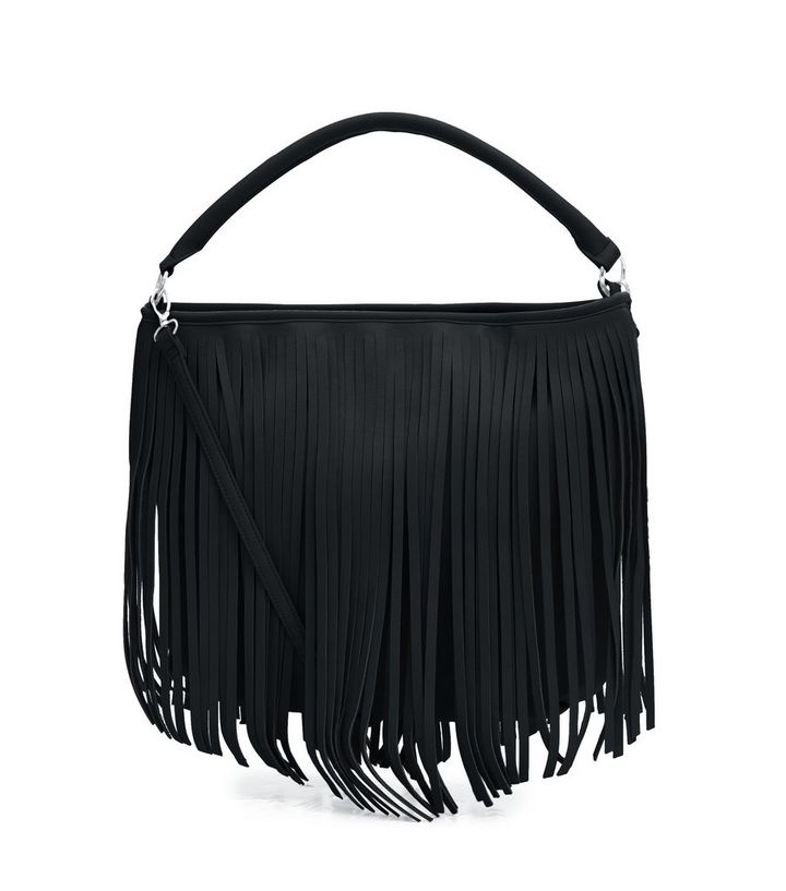 Black Fringed Bag New Look The Look