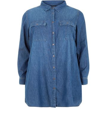 longline denim shirt