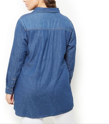 longline denim shirt womens