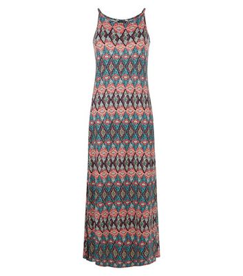 african print maxi dress new look