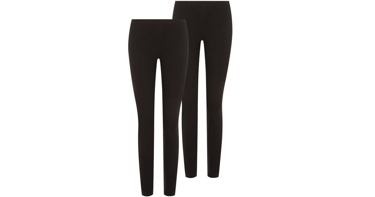 2 Pack Black Leggings New Look