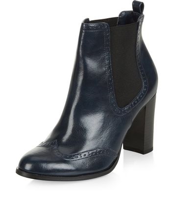 new look navy ankle boots