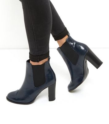 navy heeled brogues