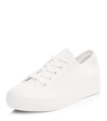 white flatform plimsolls