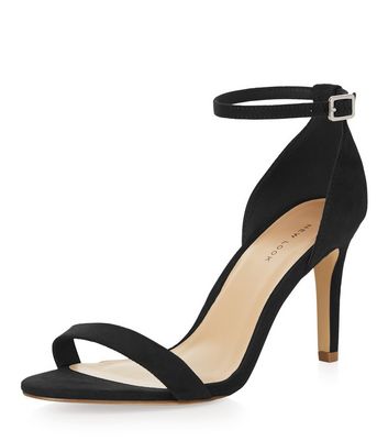 black wide fit mid heels