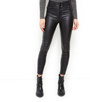 black coated high waist super skinny hallie jeans