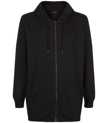 mens longline zip hoodie