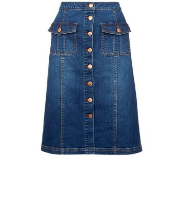 new look denim midi skirt