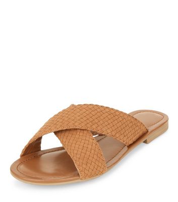 new look tan sliders